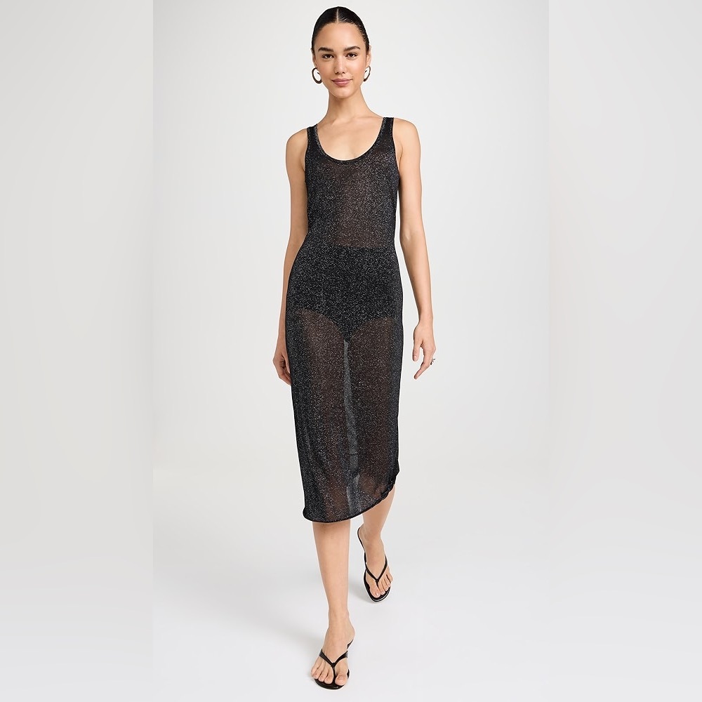 James Perse Black Speckled Tank dress